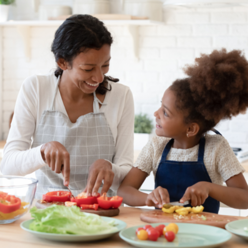 Mom and Daughter in Kitchen